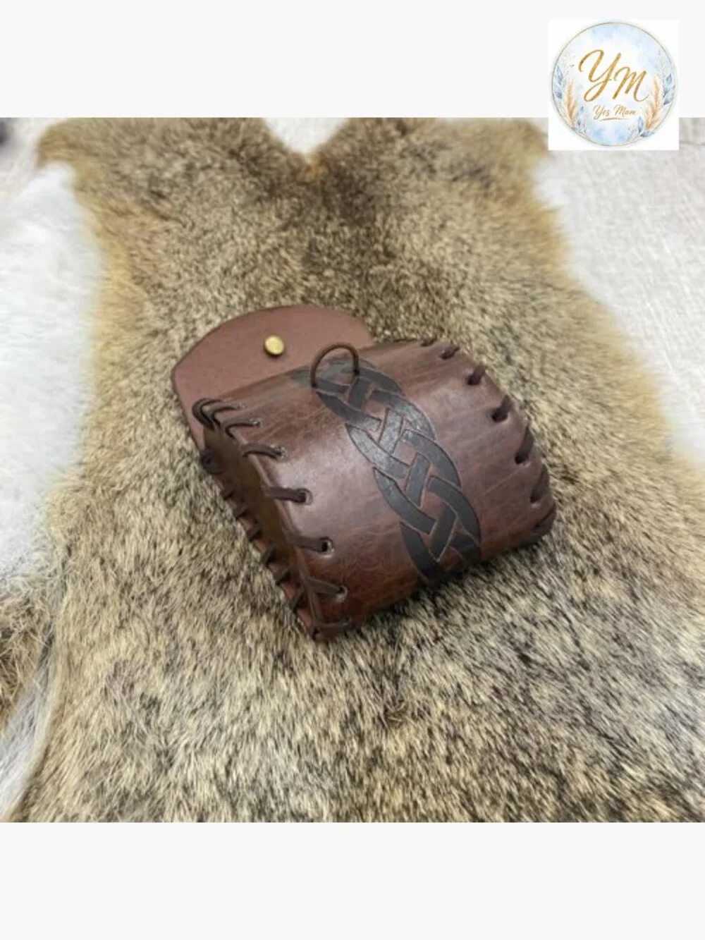 Medieval Faux Leather Belt Bag & Drawstring Pouch Set for LARP Cosplay Role Play